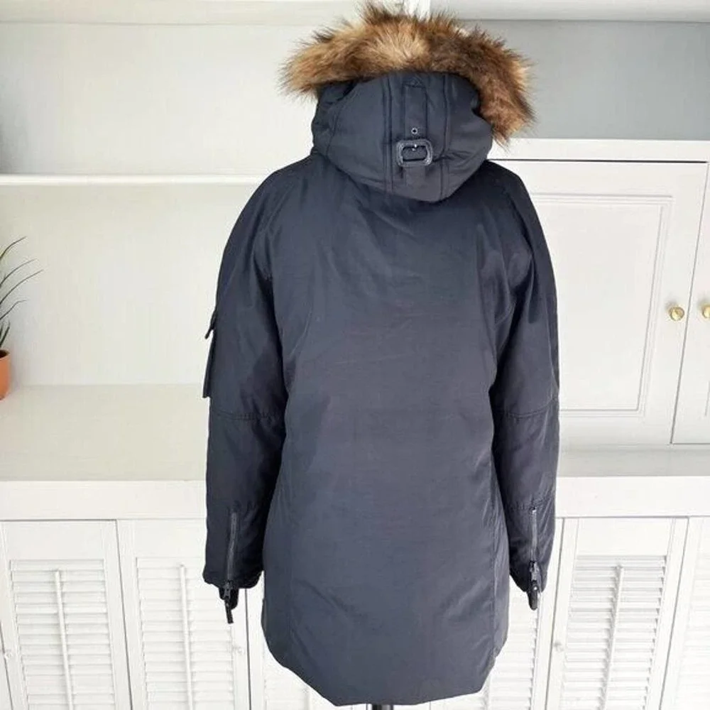 S13/NYC Black Faux Fur Trim Sherpa Hooded Anorak Jacket Size XL - Picture 4 of 9